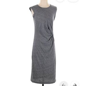 Splendid Maxi Heathered Runched Side Sleeveless Crew Neck Grey Dress XS
